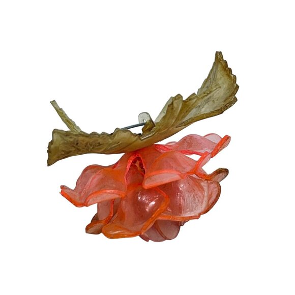 Vintage Pair Of Plastic Flower Brooches With Floral Bouquet & Rose Design (5771) - Picture 11 of 11